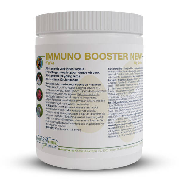Immuno Booster New 1kg - Prémélange tout-en-un pour jeunes oiseaux - NeorniPharma