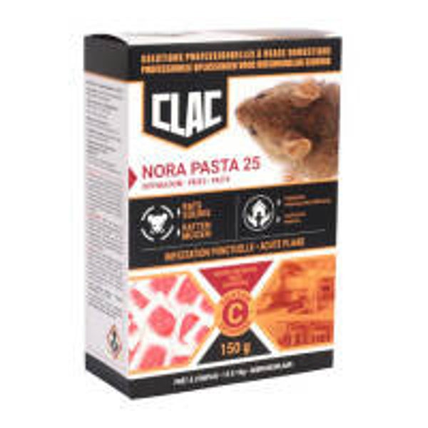 Nora Pasta 25 pates pour rats et souris 150g - 15x10g - Clac