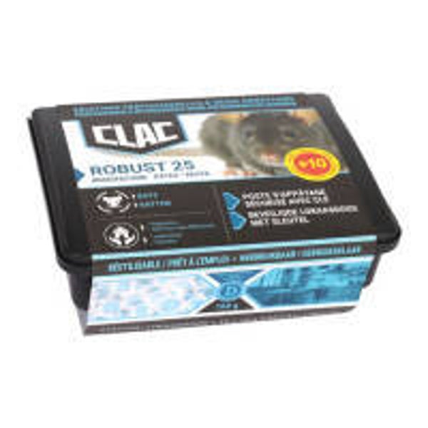 Robust 25 Station - Boîte d'appâts pour rats avec 100g d'appât - Clac