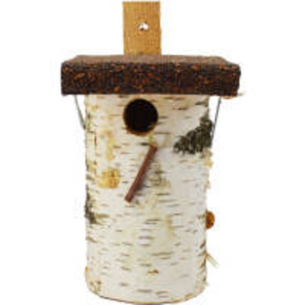 Buche en bois pour mesanges - 24x12,5cm