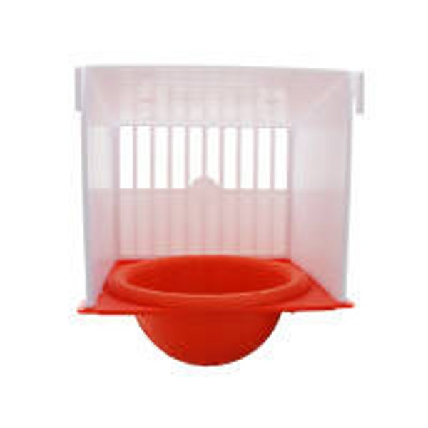 Nid orange de 10 cm + support de nid blanc