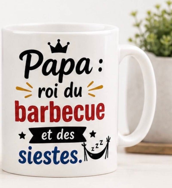 Mug ; Papa roi du barbecue et des siestes.