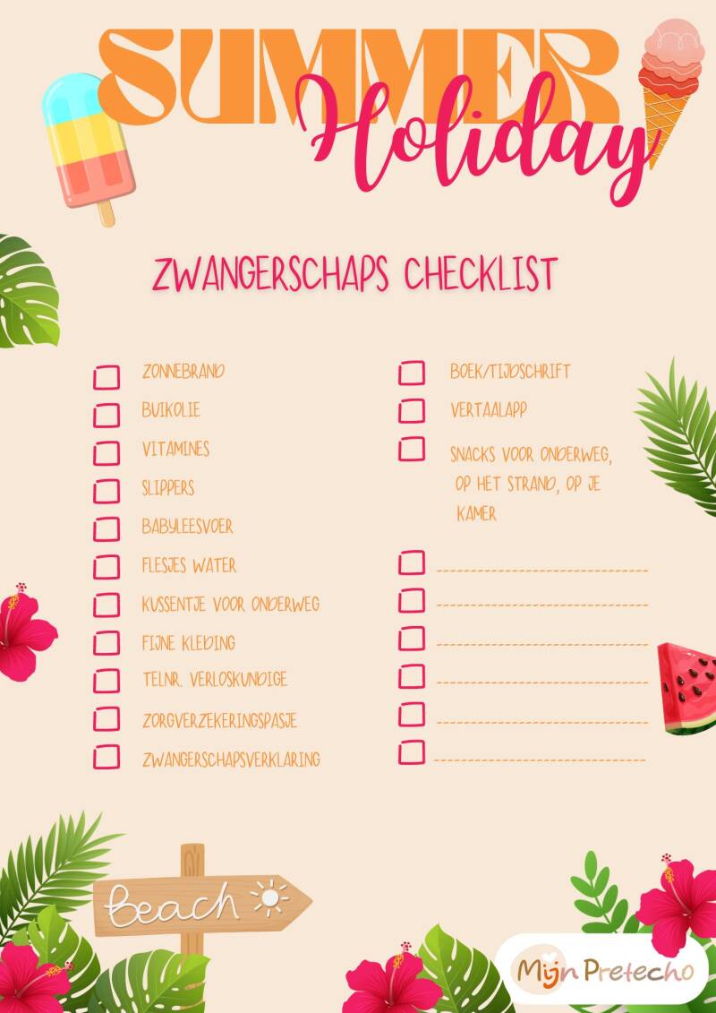 Wat neem ik mee op vakantie tijdens mijn zwangerschap