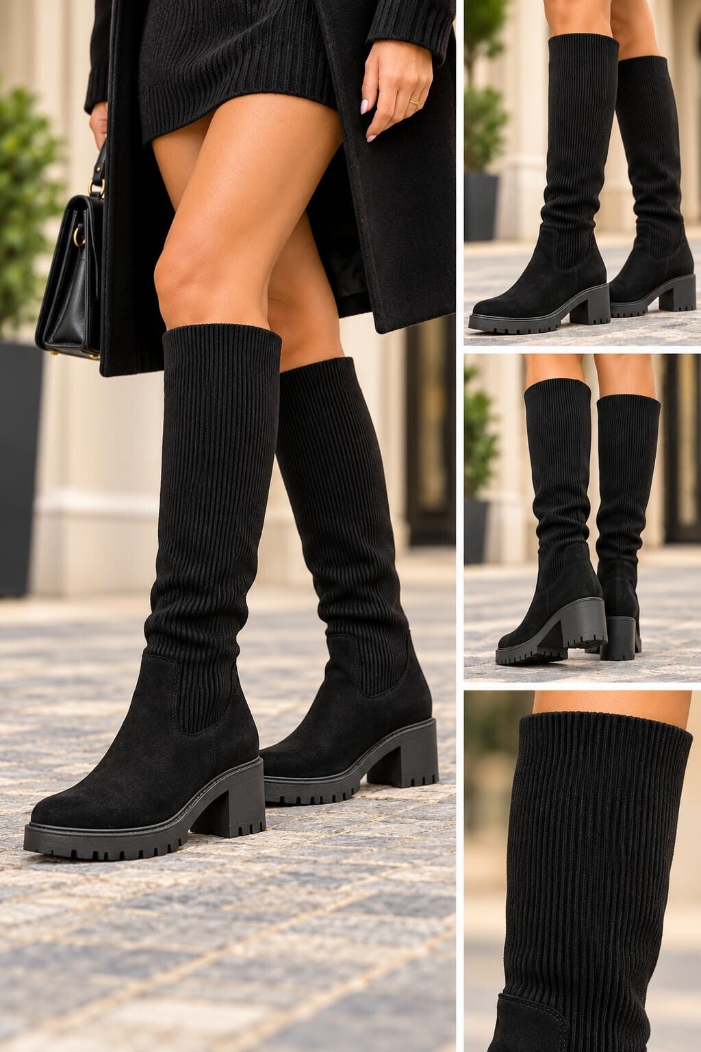 Soft Ribbed Boots – Black Edition