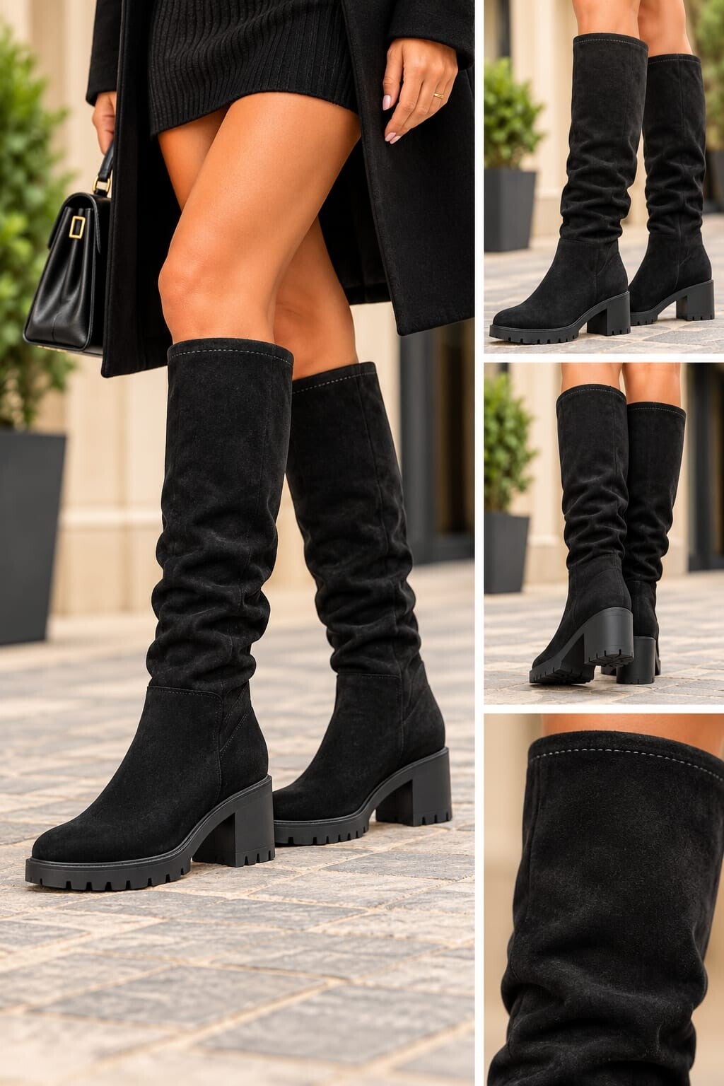 Elegant Suède Look Laars – Black Edition