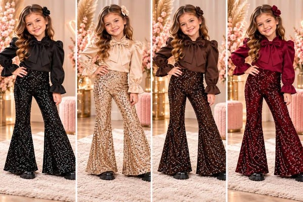 Glamour Glitter Set – Blouse & Flared Broek ✨
