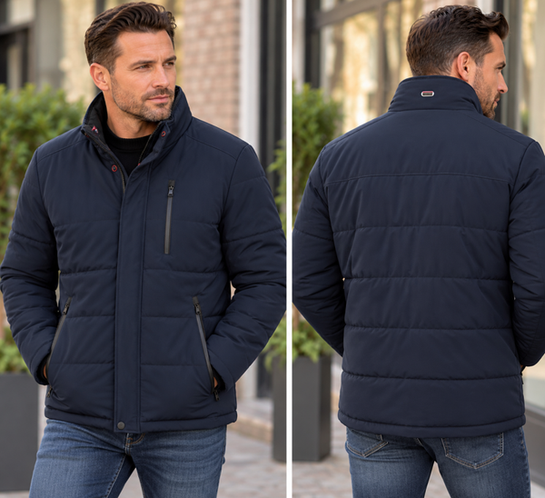 Heren Winterjas Navy – Urban Comfort