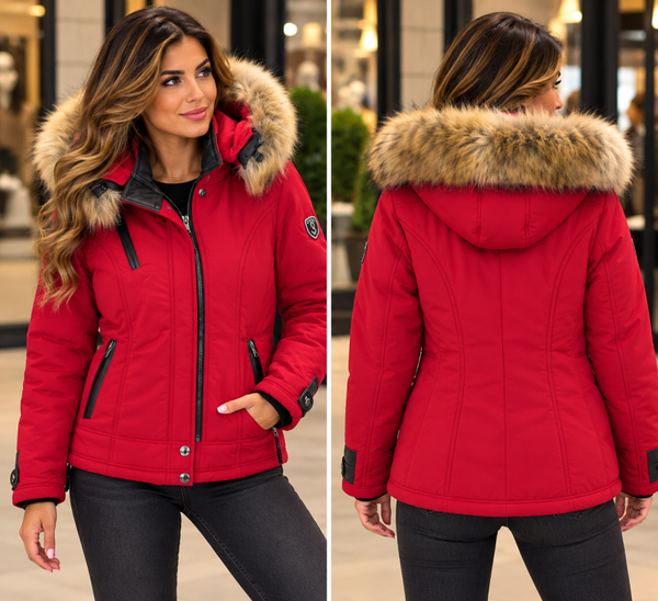 ❤️ Luxury Sport Winter Jacket – Fur Edition Rood