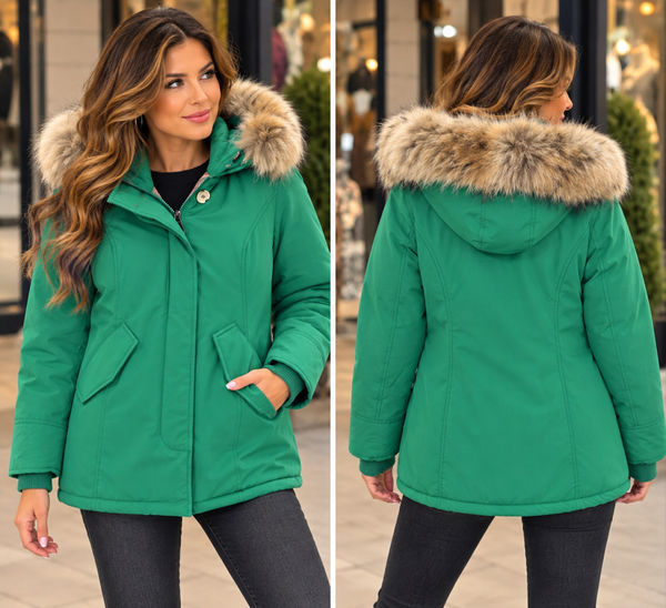 💚 Luxury Winter Parka – Fur Hood  Stijlvol