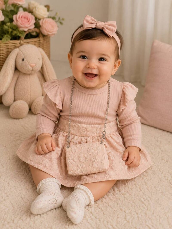 Baby jurkje roze met tasje