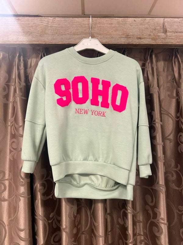 Soho meisjes trui groen/roze