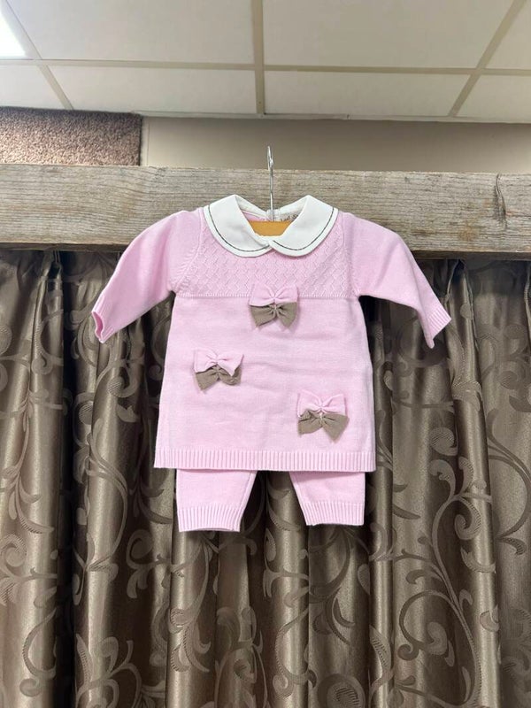 Baby pak met strikjes roze