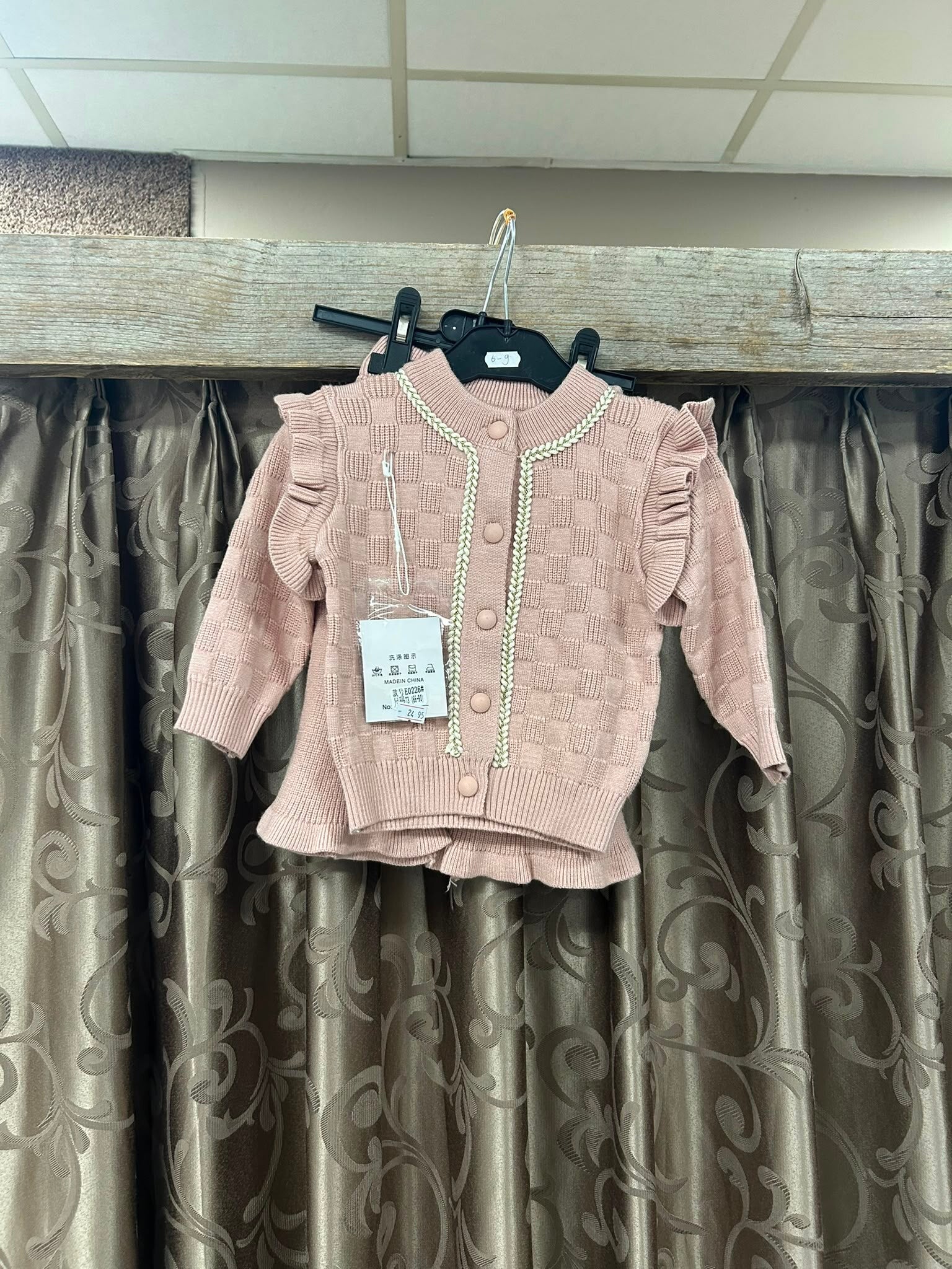 Meisjes pak trui met flare broek roze