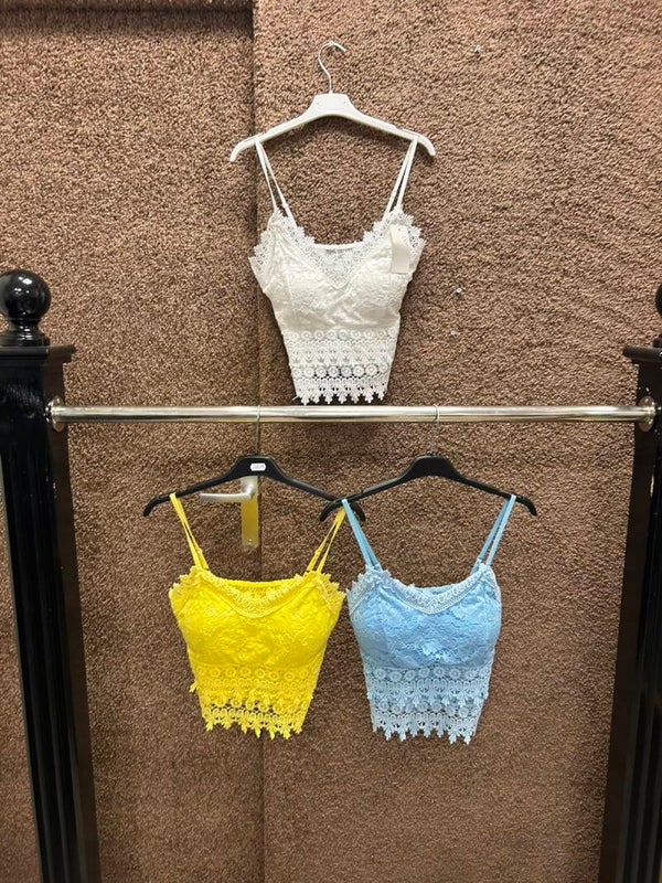 Top kant met spaghetti bandjes One Size (meerdere kleuren)
