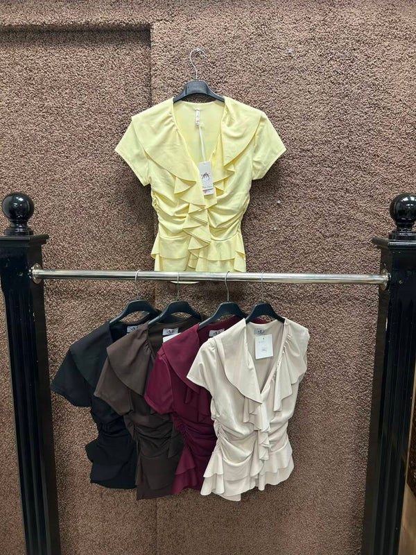 Top met V-hals One Size (meerdere kleuren)
