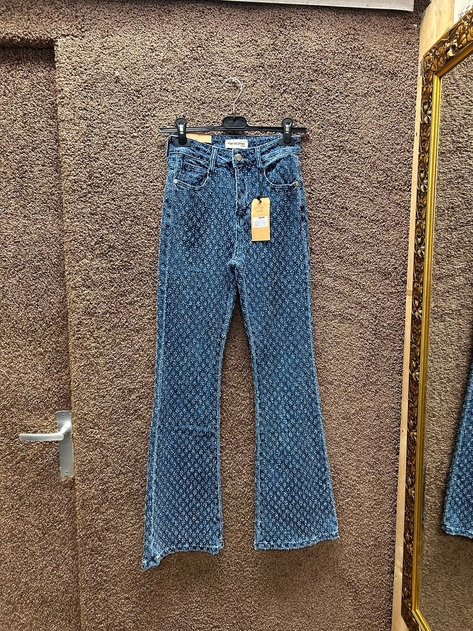 Spijkerbroek blauw dotted