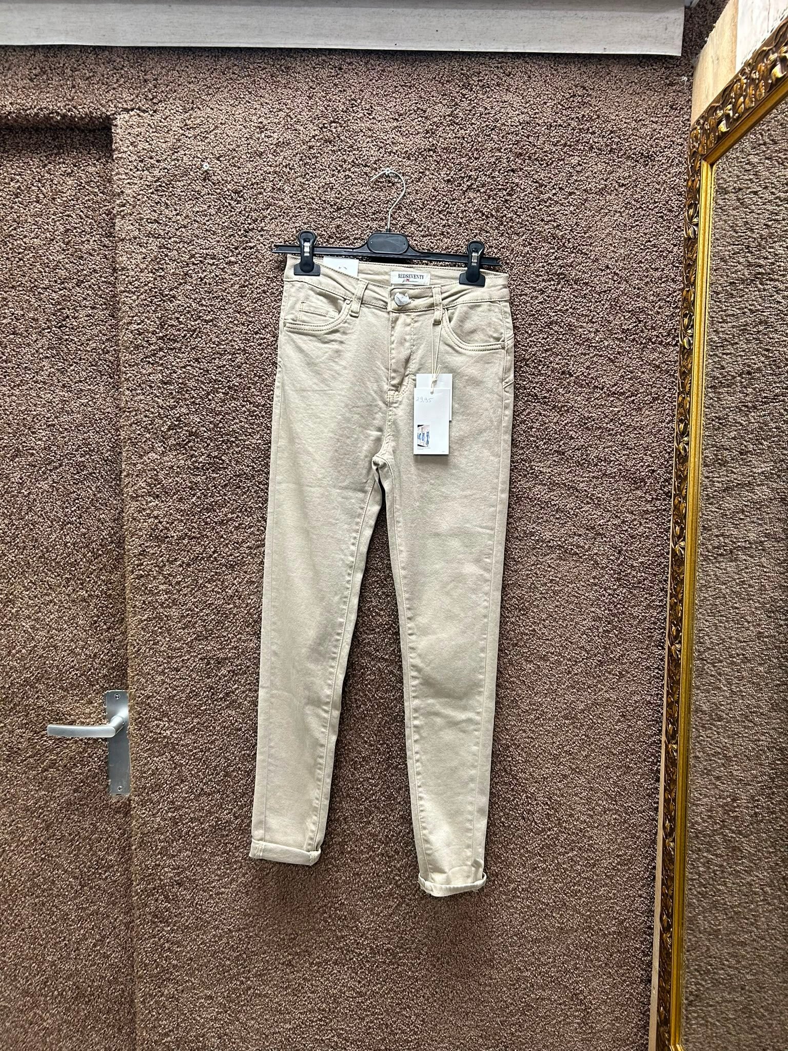 Spijkerbroek beige regular