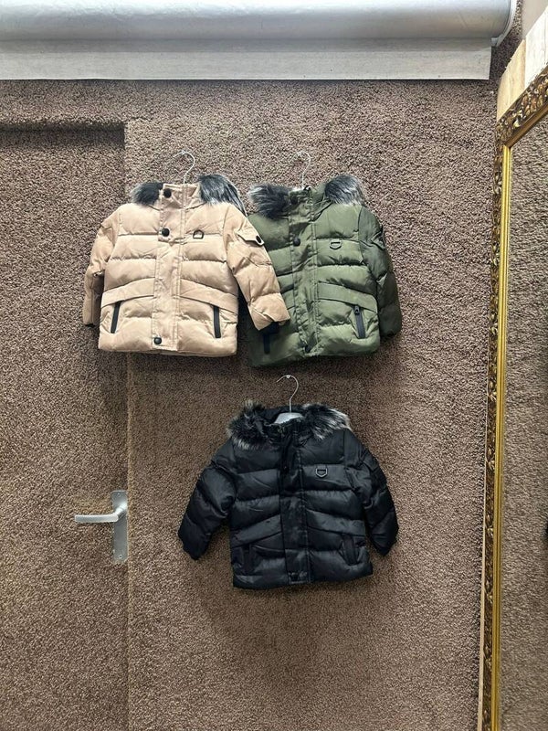 Jongens jas met bontkraag (meerdere kleuren)