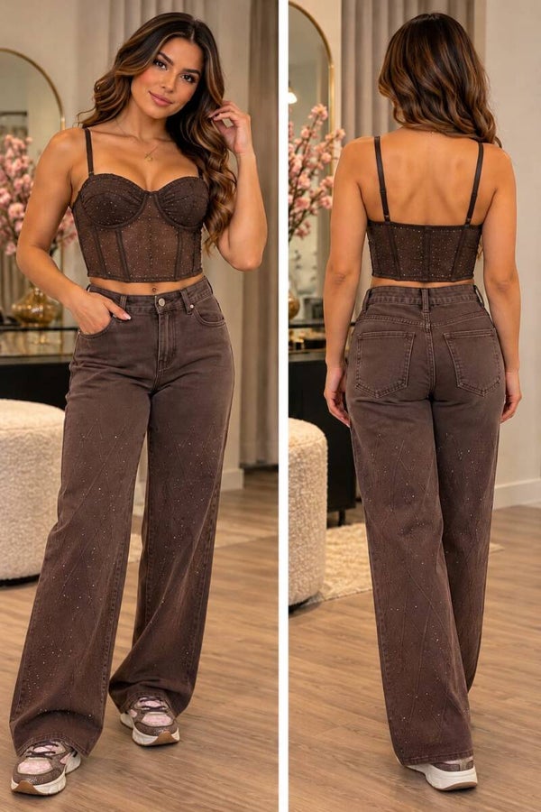 Sparkle Wide Leg Jeans – Glamour Edition ✨