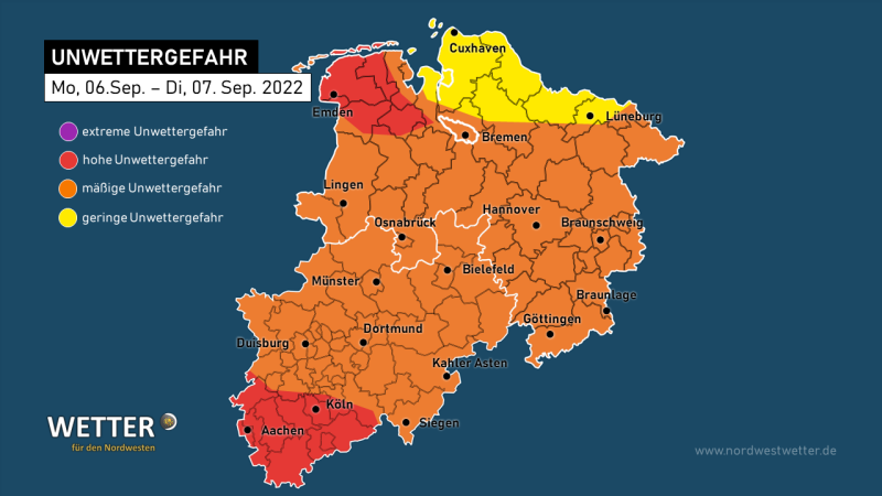 Gültig von Montag, 06. September 2022 20:00 Uhr bis Dienstag, 07. September 2022 06:00 Uhr