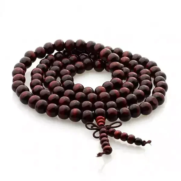 Mala à perles tibétaines en bois