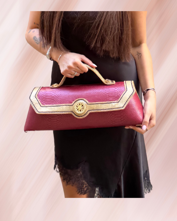 SAC AYEHA LONGO XL BORDEAUX/OR