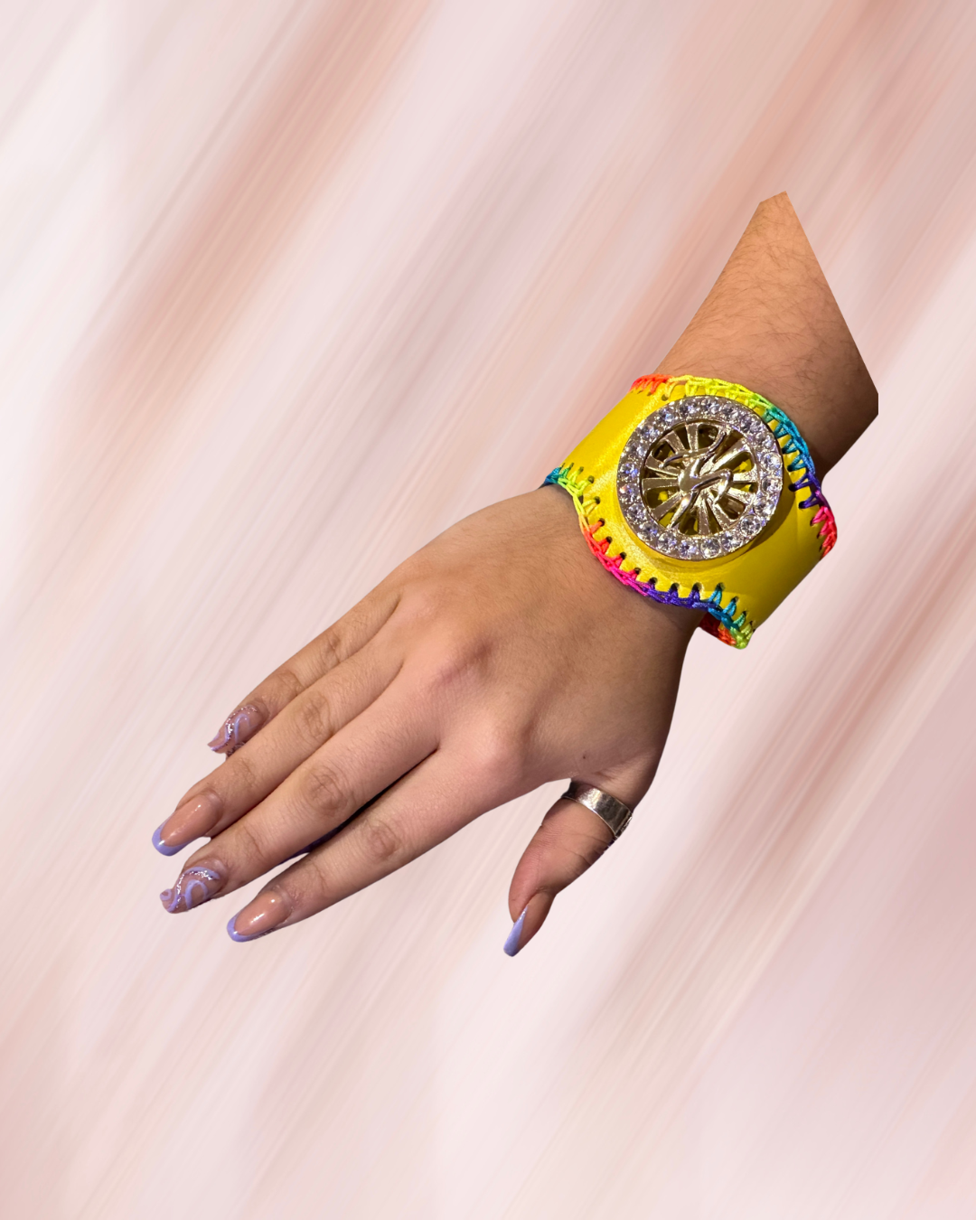 BRACELET ANTI STRESS JAUNE RAINBOW