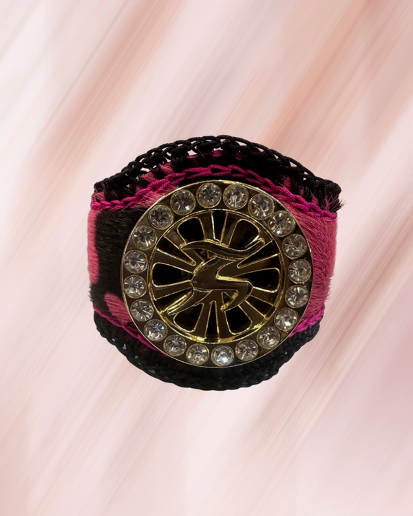 BRACELET ANTI STRESS ROSE/NOIR POIL