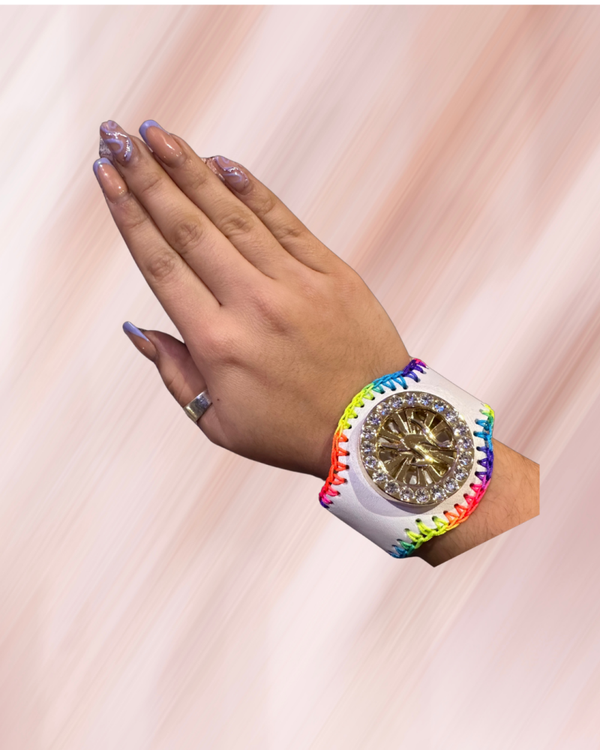 BRACELET ANTI STRESS BLANC/RAINBOW