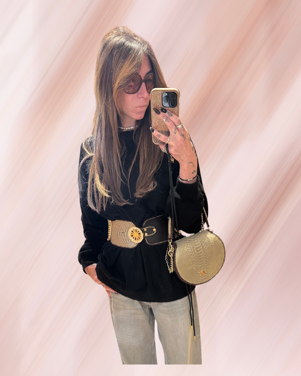 CEINTURE CHIC & SECURE MARRON/OR