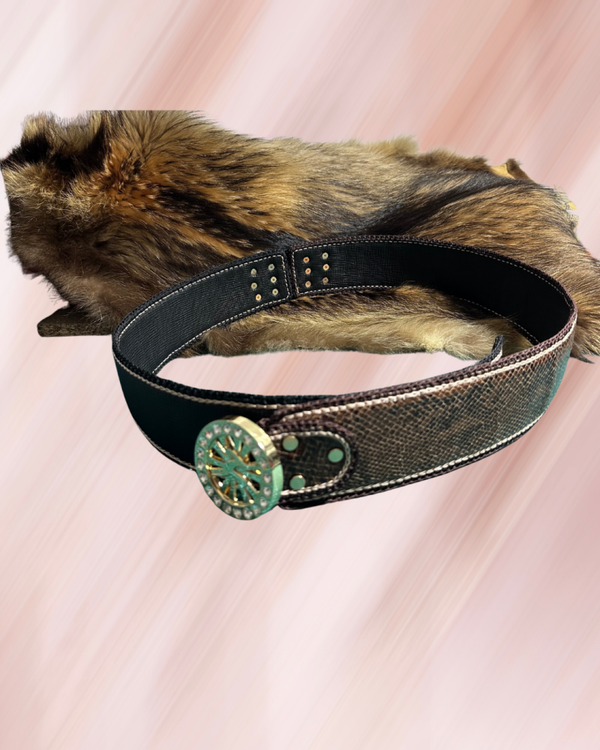 CEINTURE CHIC & SECURE MINI MARRON / PYTHON