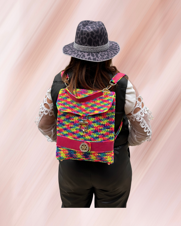 SAC A DOS FULL CROCHET RAINBOW