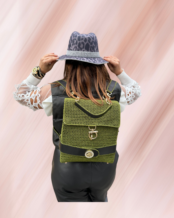 SAC A DOS FULL CROCHET VERT