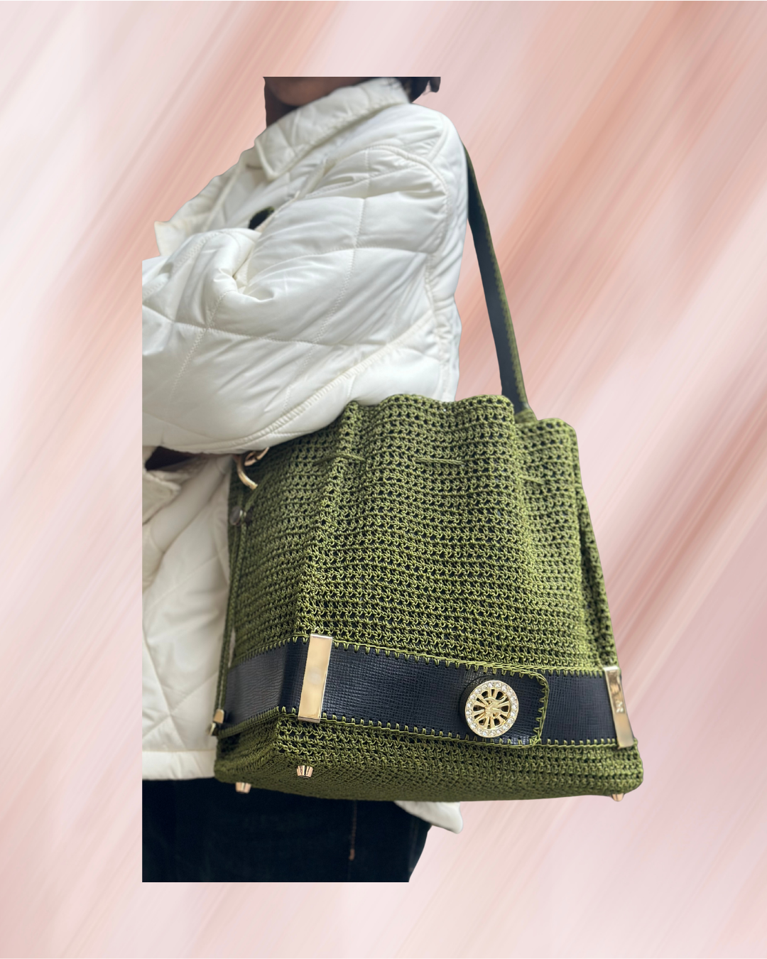 SAC SEAU AMORE FULL CROCHET VERT