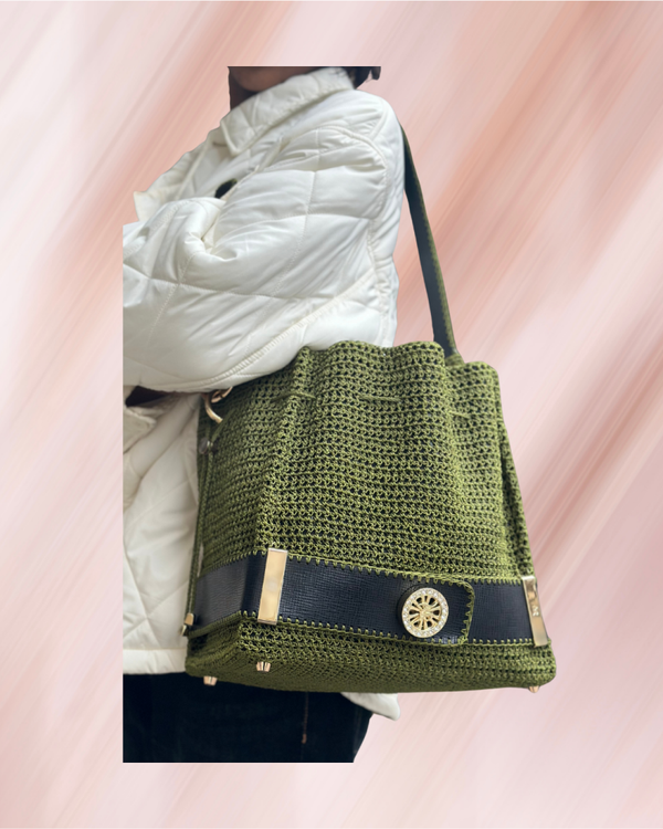 SAC SEAU AMORE FULL CROCHET VERT