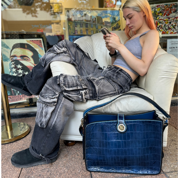 SAC CABAS GENA BISÜ BLEU CIRE