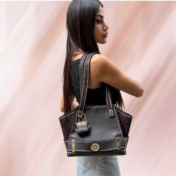 SAC CABAS GENA MAHOL MARRON FONCE L