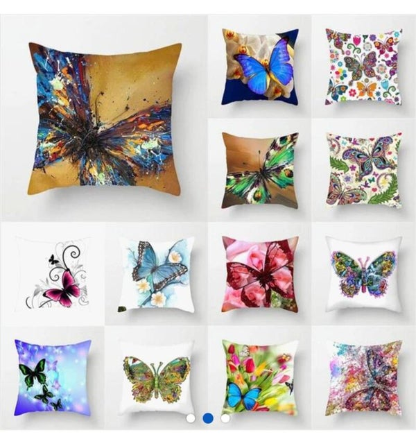 PERNUTA CU IMPRIMEU FLUTURE 45X45CM CATIFEA