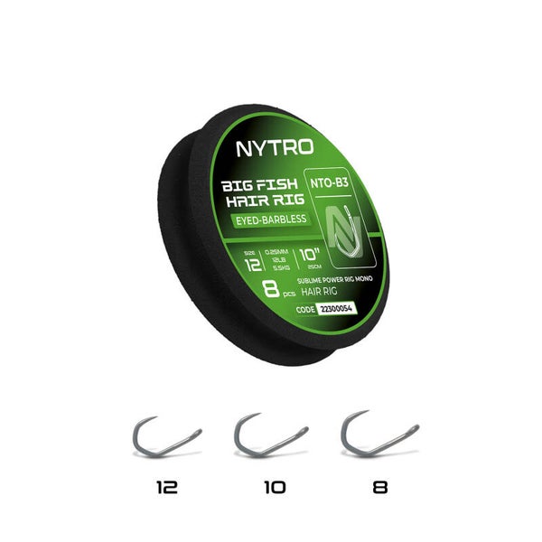 NYTRO BARBLESS BIG FISH MONO HAIR READY TIED RIGS
