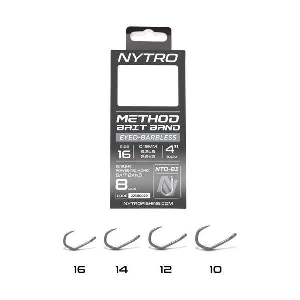 NYTRO BARBLESS METHOD LATEX BAIT BAND READY TIED RIGS