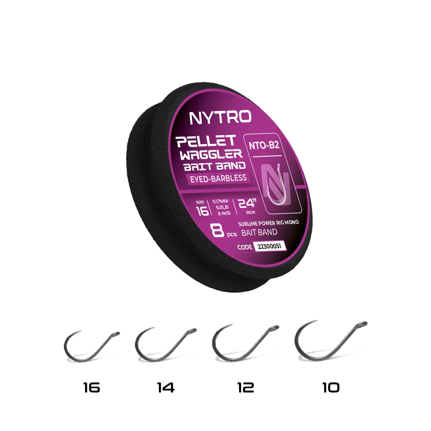 NYTRO BARBLESS PELLET WAGGLER LATEX BAIT BAND READY TIED RIGS