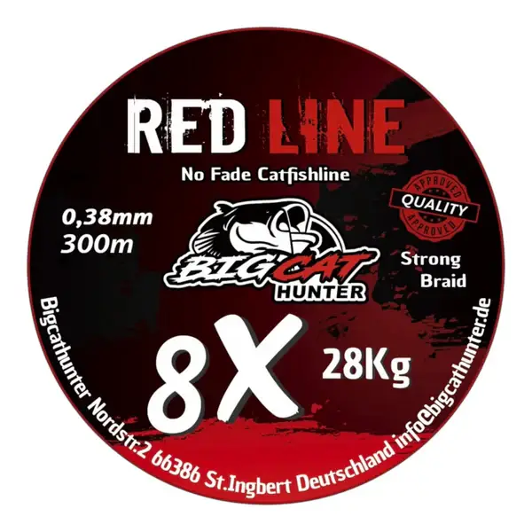 Big Cat Hunter Red Line 0,38 mm hoofdlijn 300 m