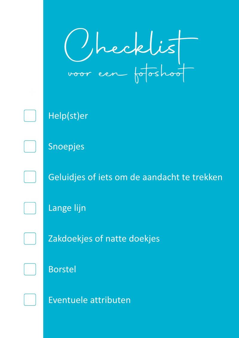 Checklist voor een fotoshoot