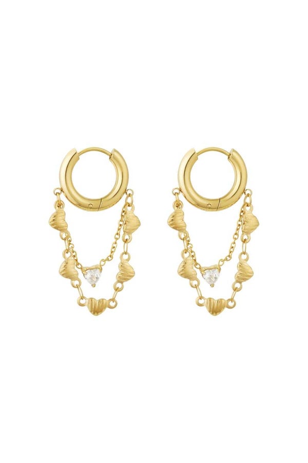Oorbellen chain of hearts