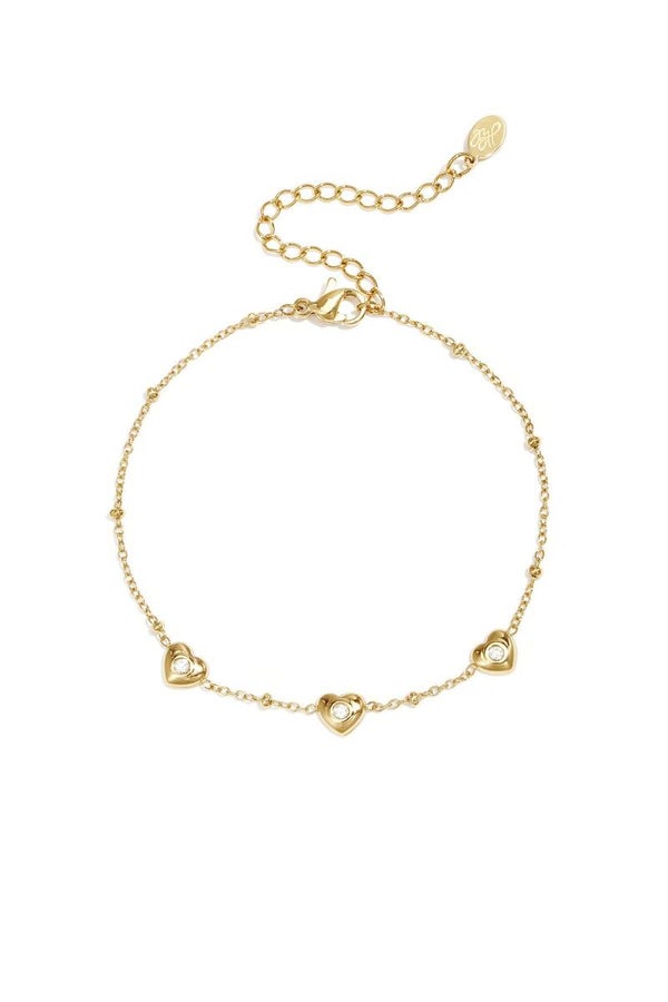 Armband met bolletjes en hartje