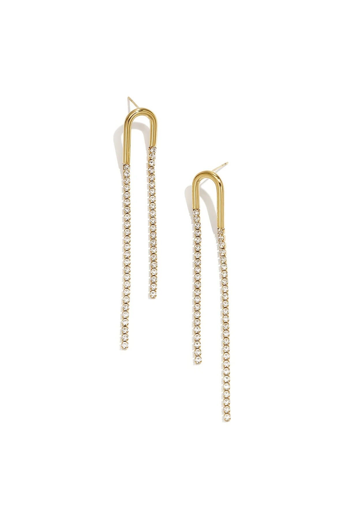 Lange oorbellen met strass