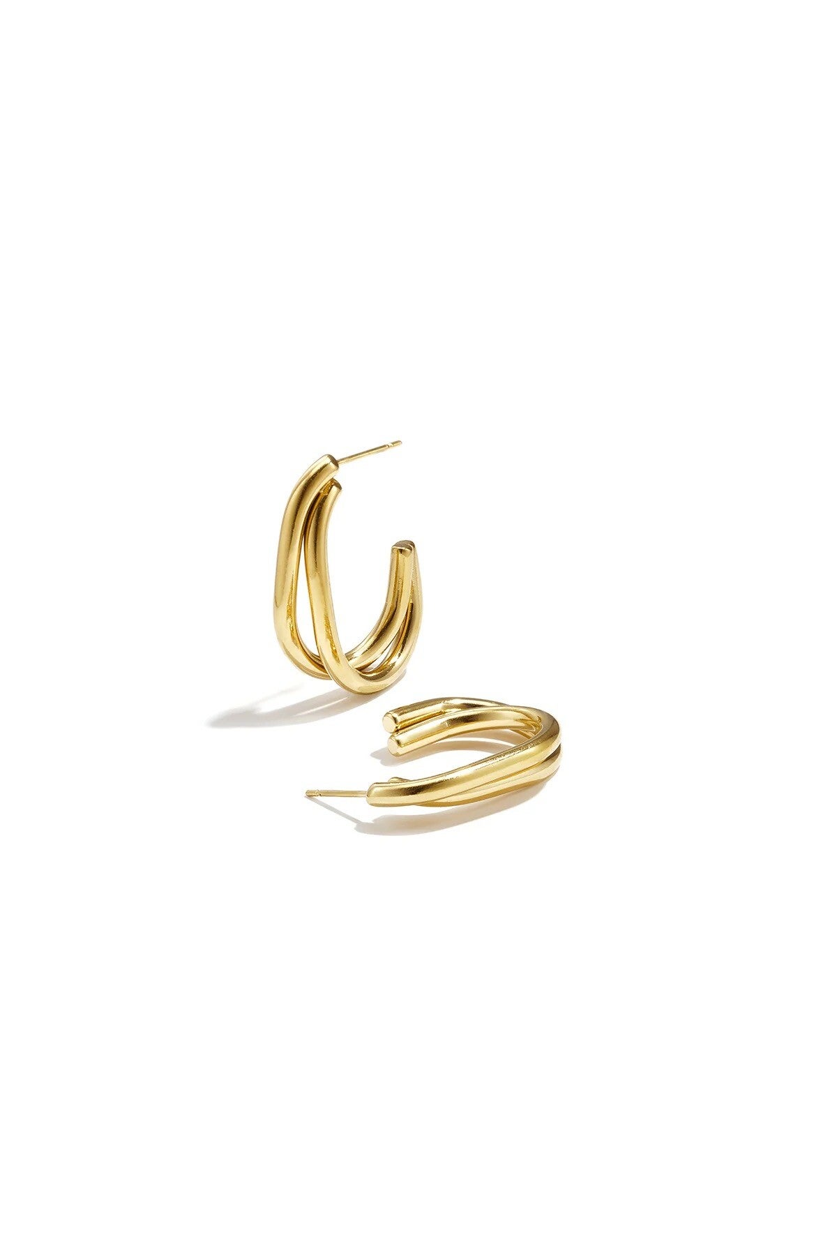 Double hoop oorbellen