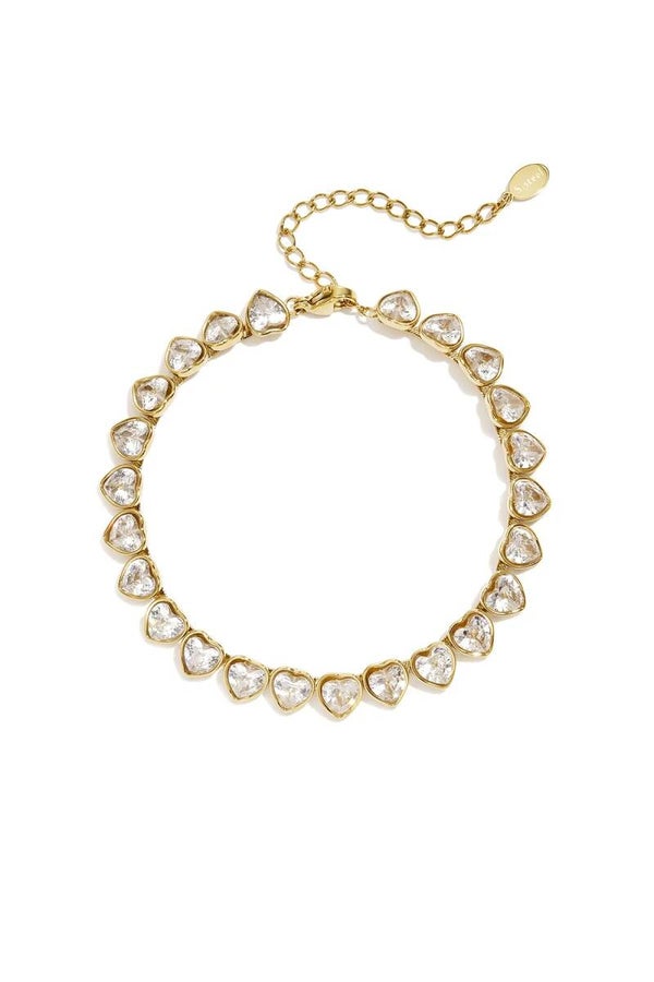 Diamond hearts armband