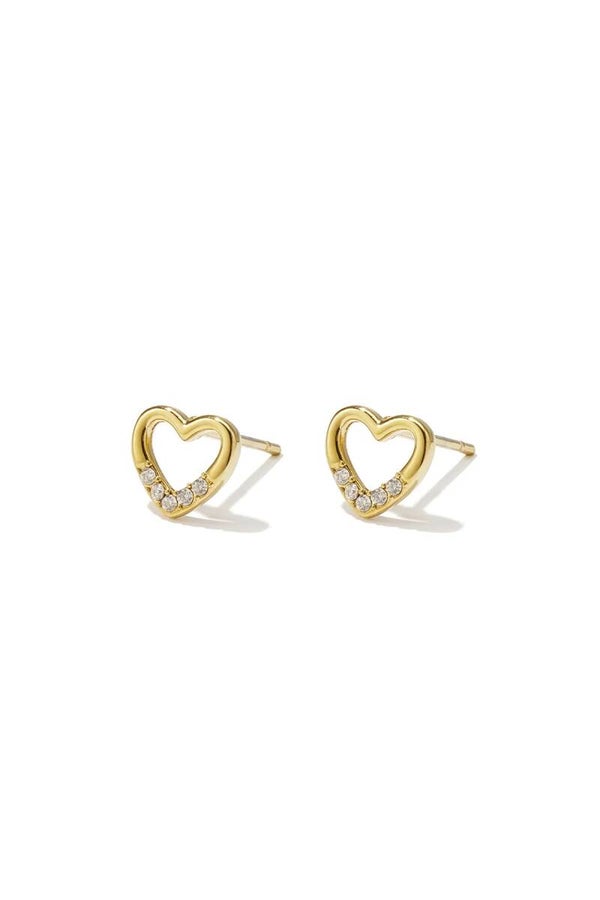 Tiny heart studs