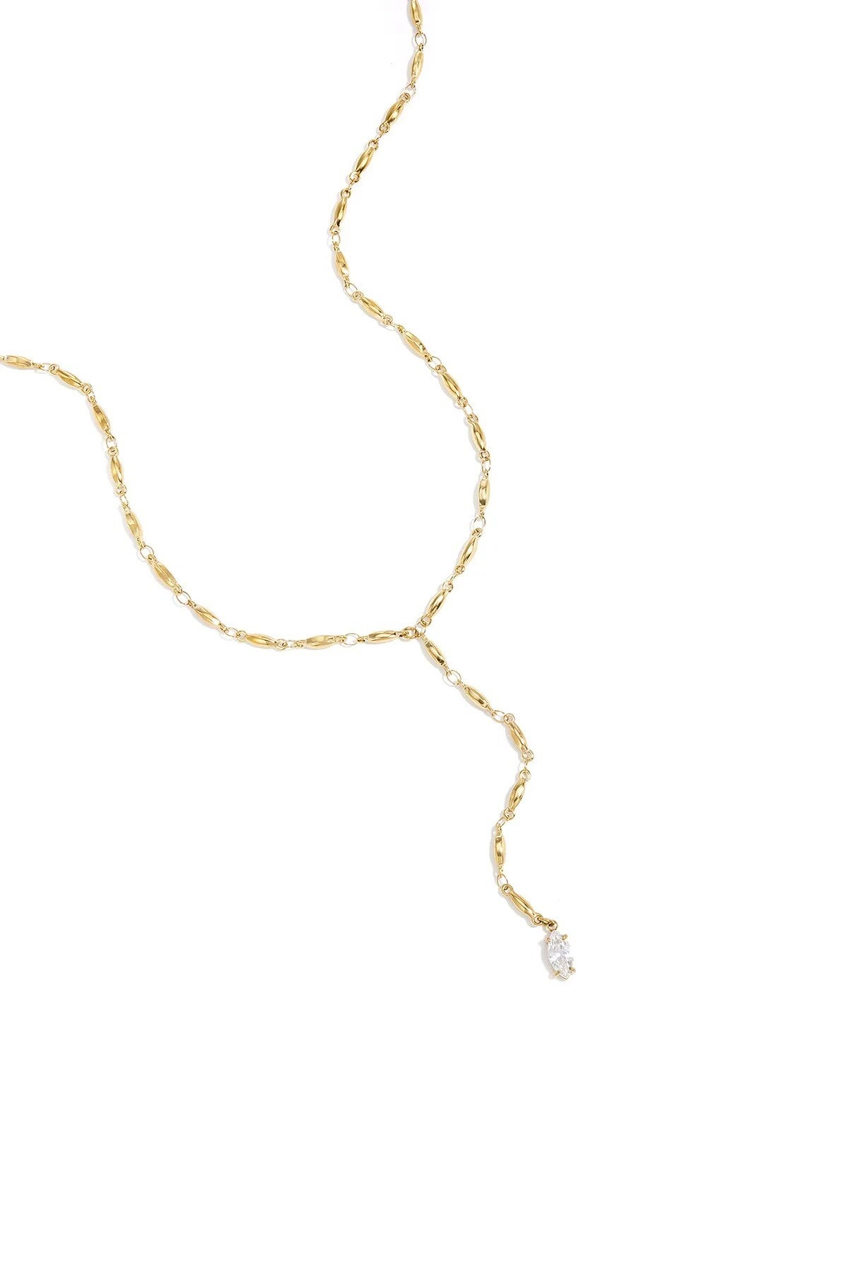 Y vormige ketting met steen